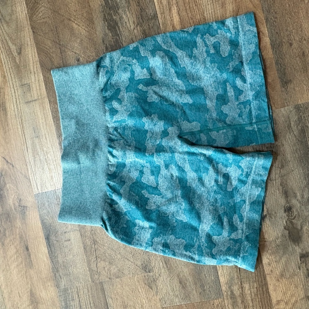 NVGTN Teal and Gray Camo Athletic Shorts